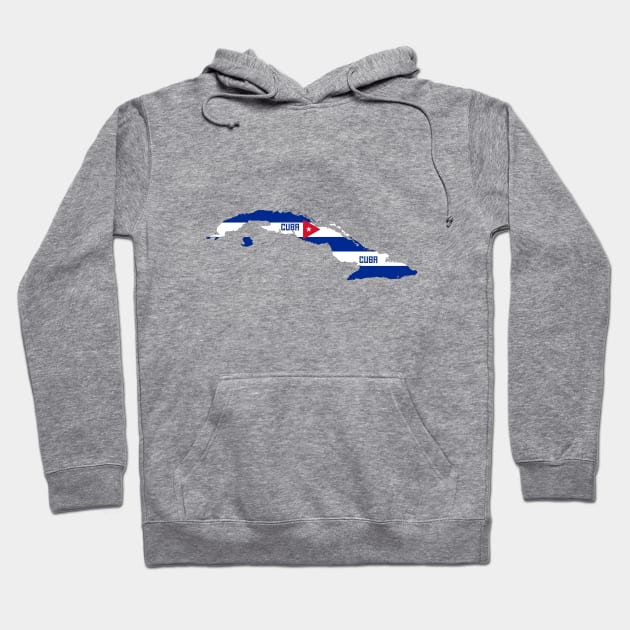 Cuba flag & map Hoodie by Travellers